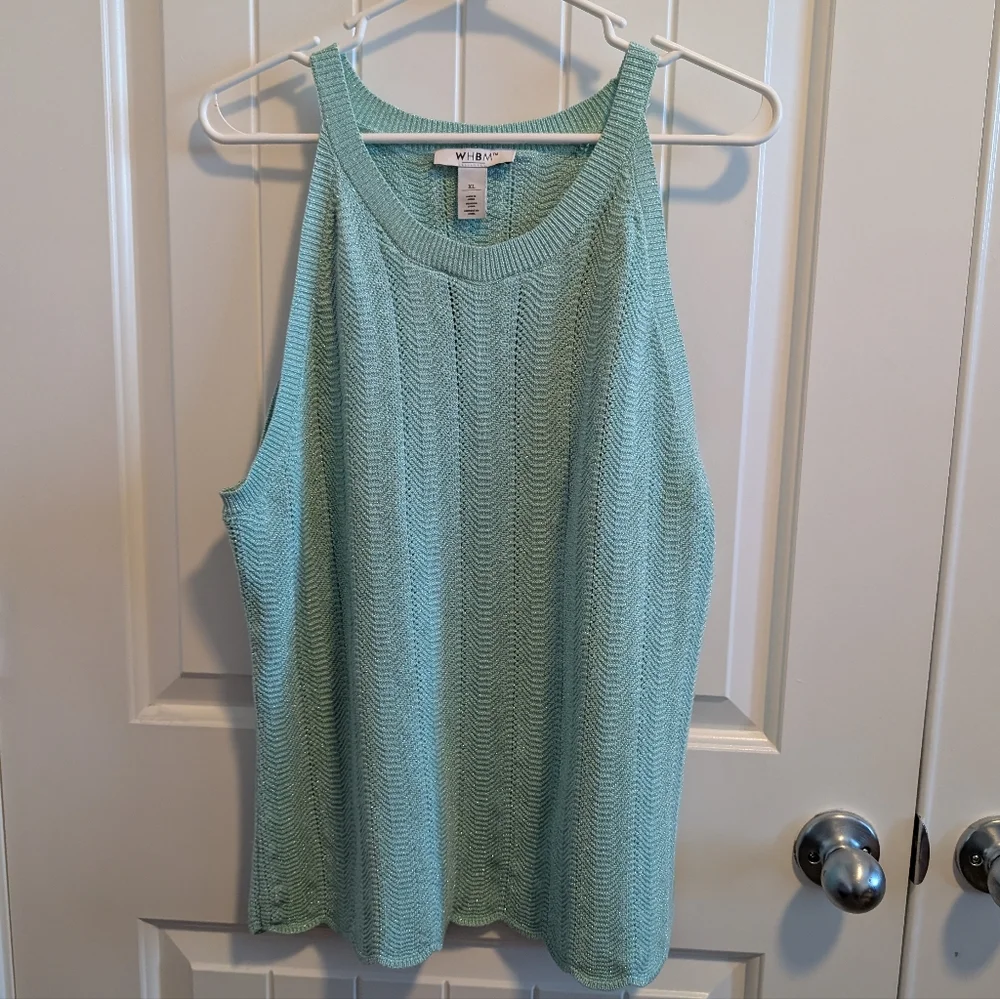 Mint Green Sleeveless Knit Top - Picture 2 of 6